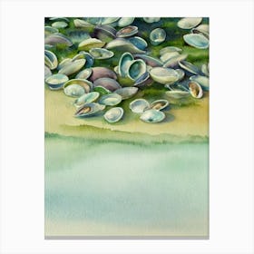 Clams Storybook Watercolour Canvas Print