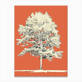 Beech Tree Minimalistic Drawing 3 Canvas Print