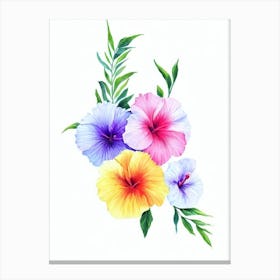 Hibiscus 2  Watercolour Flower Canvas Print