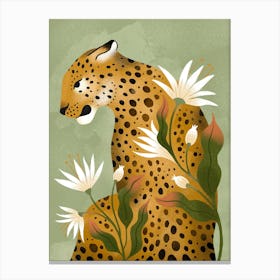 Fierce Leopard In Green Canvas Print