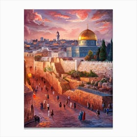 Jerusalem At Sunset 1 Canvas Print