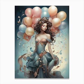 Girl With Balloons 1 Canvas Print