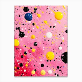 Pink Paint Splatters Canvas Print