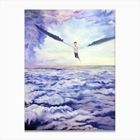Ascension Boy Flying With Feathers Canvas Print
