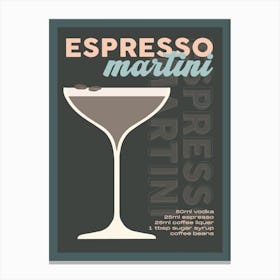 Brown Espresso Martini Cocktail Canvas Print