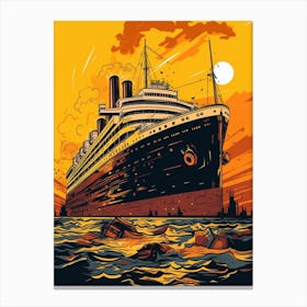 Titanic Ship Bow Pop Art Illustration 1 Canvas Print
