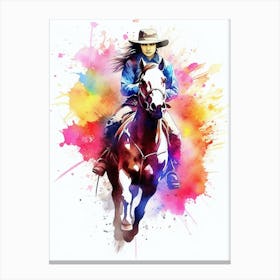  Cowgirl Racing Tie Dye Canvas Print