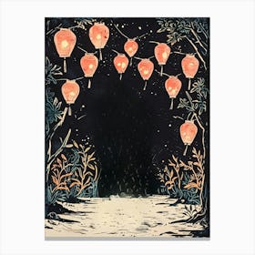 Lanterns In The Night Canvas Print