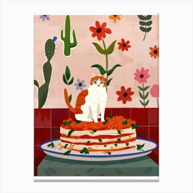 Cat And Lasagne 2 Canvas Print