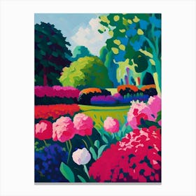 Parks And Public Gardens With Peonies 1 Colourful Painting Canvas Print