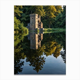 Castle Reflected In A Lake 1 Canvas Print