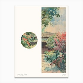 Kanazawa Japan 2 Cut Out Travel Poster Canvas Print