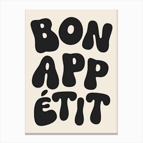 Bon Appetit - Black Canvas Print