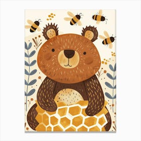 Bees And A Bear Canvas Print