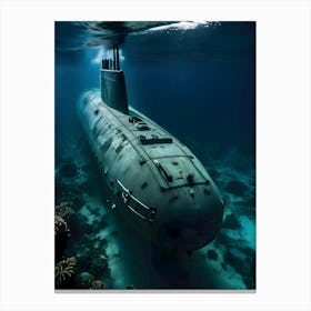 Submarine In The Ocean -Reimagined 9 Canvas Print