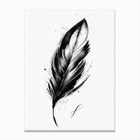 Quill And Ink 1 Symbol Black And White Painting Canvas Print