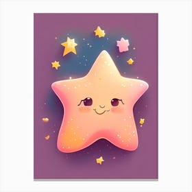 Star Kawaii Kids Space Canvas Print