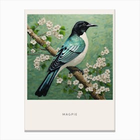 Ohara Koson Inspired Bird Painting Magpie 5 Poster Canvas Print