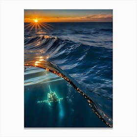 Sunset In The Ocean-Reimagined 4 Canvas Print