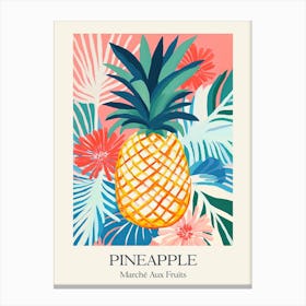 Marche Aux Fruits Pineapple Fruit Summer Illustration 1 Canvas Print