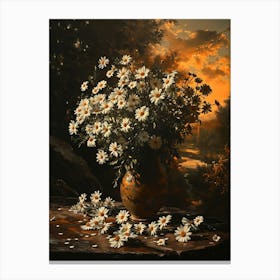 Baroque Floral Still Life Daisy 2 Canvas Print