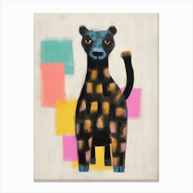 Panther Kids Patchwork Painting Canvas Print