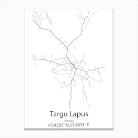 Targu Lapus,Romania Minimalist Map Stampe su tela