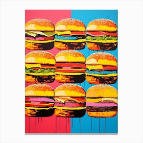 Burger Paint Drip Pop Art 2 Canvas Print