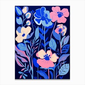 Blue Flower Illustration Snapdragon 2 Canvas Print