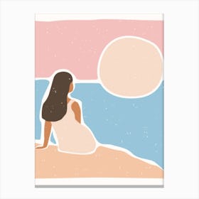 Woman At The Beach Canvas Print