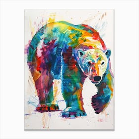 Polar Bear Colourful Watercolour 1 Canvas Print