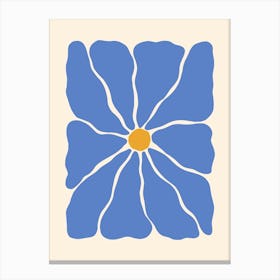 Abstract Flower 01 - Blue Canvas Print