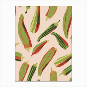 Okra Abstract Pattern 1 Canvas Print
