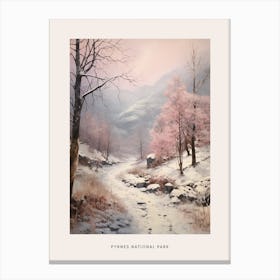 Dreamy Winter National Park Poster  Pyrnes National Park France 1 Canvas Print