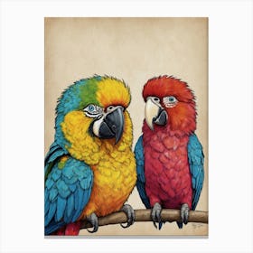 Colorful Parrots 1 Canvas Print