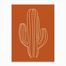 Cactus Line Drawing Golden Barrel Cactus 2 Canvas Print