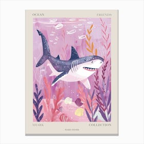 Purple Mako Shark Illustration 1 Poster Canvas Print