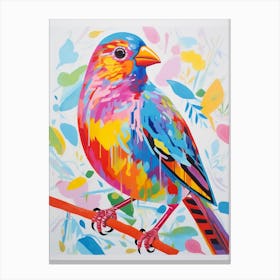 Colourful Bird Painting Finch 2 Canvas Print