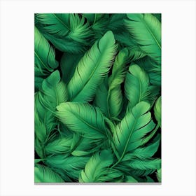Feathers Green Feathers Plumage Seamless Green Feathers Seamless Design Seamless Pattern Seamless Nature Pattern Canvas Print