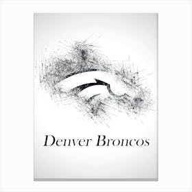Denver Broncos Sketch Drawing Canvas Print