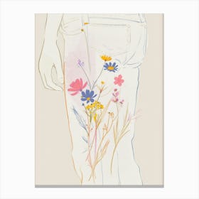 Jean Line Art Flowers 2 Canvas Print