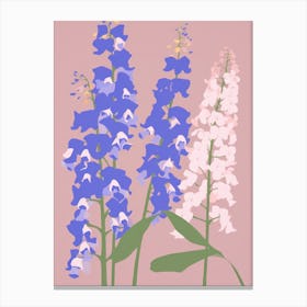 Bluebells Flower Big Bold Illustration 3 Canvas Print