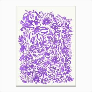 Purple Full Flowers Canvas Print
