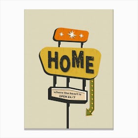 Mid Century Modern Home Sign Print Canvas Print