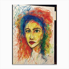 Portrait Of A Woman With Colorful Hair Canvas Print