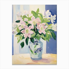 A Vase With Hellebore, Flower Bouquet 1 Canvas Print