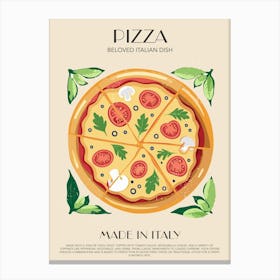 Pizza Print Kitchen Art Kitchen Poster Food Art Mid Century Modern Italy Canvas Print