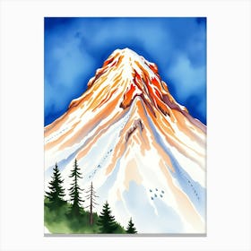 Watercolor Of A Mountain Canvas Print