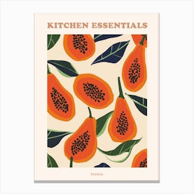 Papaya Pattern Illustration Poster 4 Canvas Print