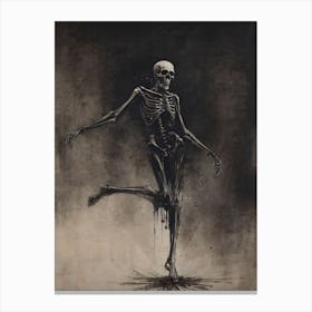 Dance With Death Skeleton Painting (90) Canvas Print